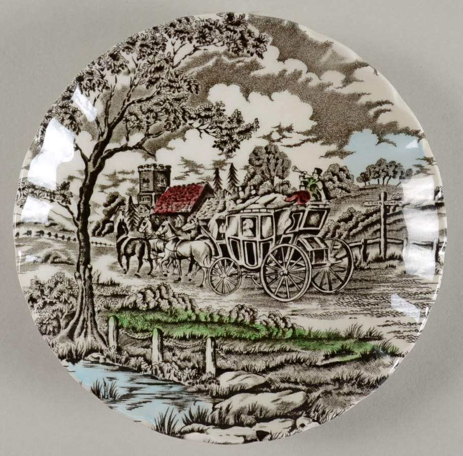 Royal Mail Multicolor (Cream Background) Saucer by Myott Staffordshire-1