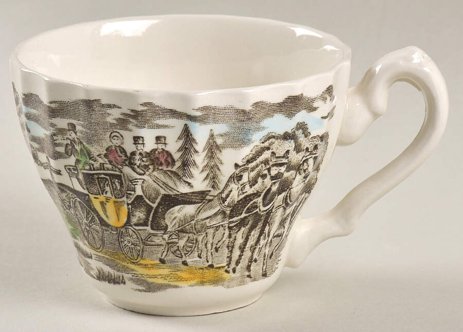 Royal Mail Multicolor (White Background) Flat Cup by Myott Staffordshire-1