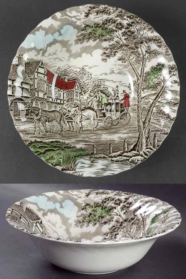 Royal Mail Multicolor (White Background) 8" Round Vegetable Bowl by Myott Staffordshire-1