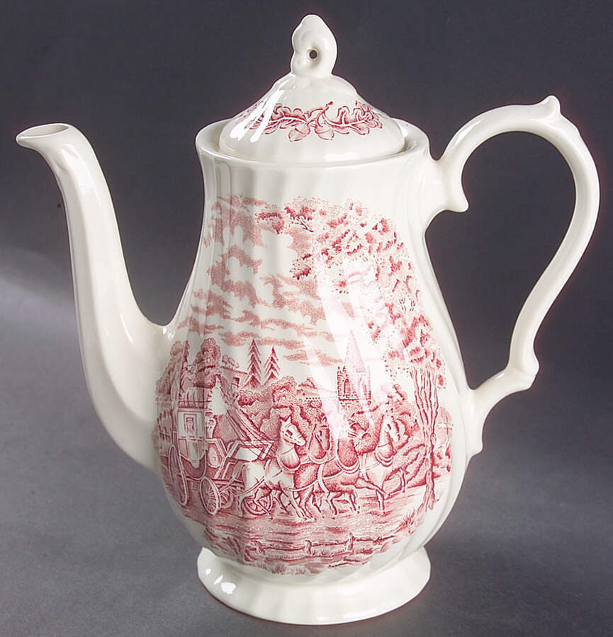 Royal Mail Red Coffee Pot & Lid by Myott Staffordshire-1