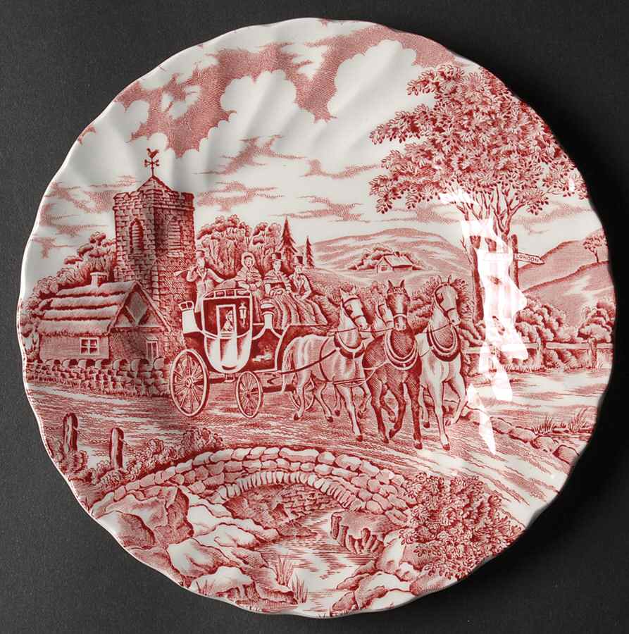 Royal Mail Red Bread & Butter Plate by Myott Staffordshire-1