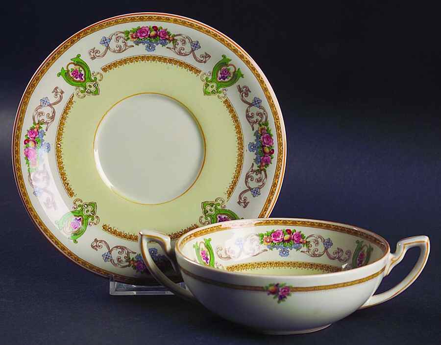 Rosalie Flat Cream Soup Bowl & Saucer Set by Myott Staffordshire-1
