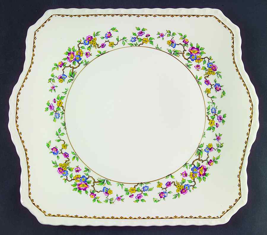 Rosemere Square Handled Cake Plate by Myott Staffordshire-1