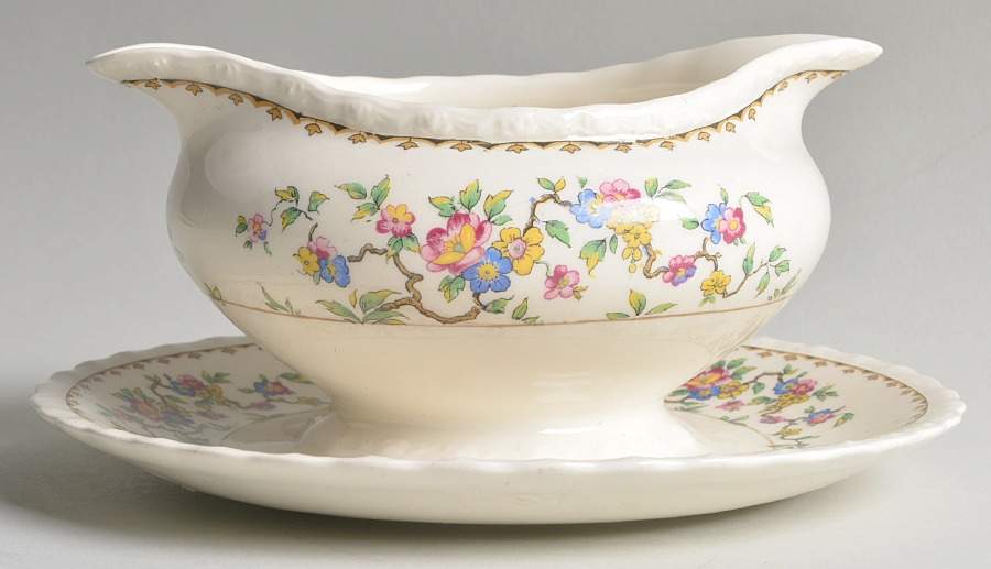 Rosemere Gravy Boat with Attached Underplate by Myott Staffordshire-1