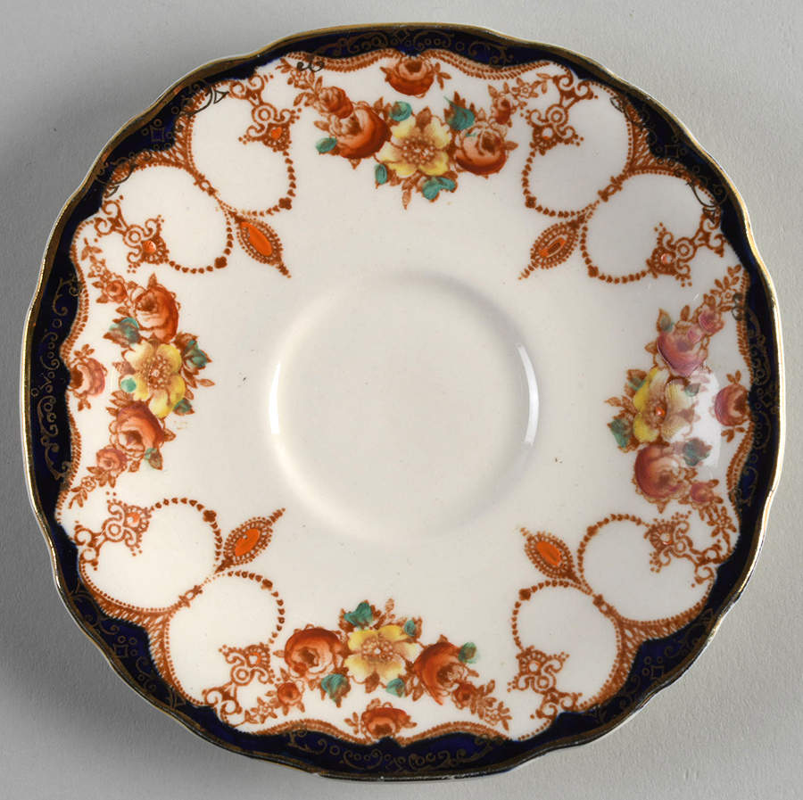 Rosemary (Square, Scalloped) Saucer for Flat Cup by Myott Staffordshire-1