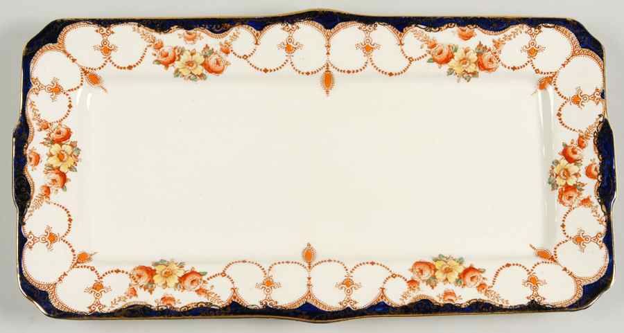 Rosemary (Square, Scalloped) Large Sandwich Tray by Myott Staffordshire-1