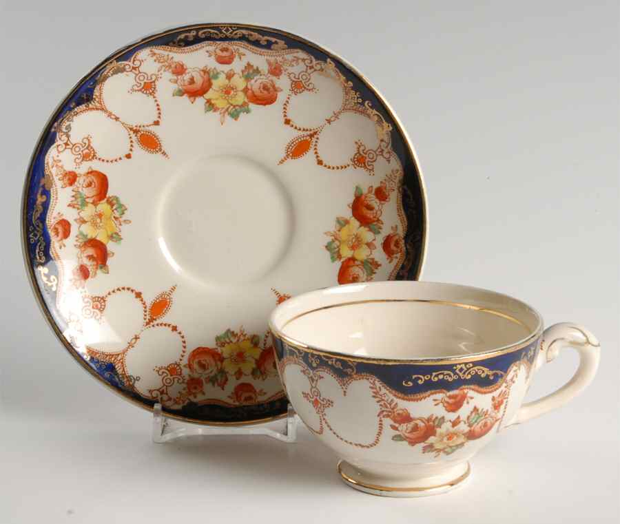 Rosemary (Smooth) Footed Cup & Saucer Set by Myott Staffordshire-1