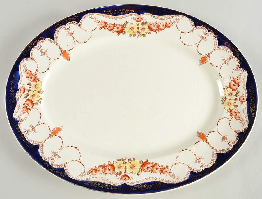 Rosemary (Smooth) 16" Oval Serving Platter by Myott Staffordshire-1