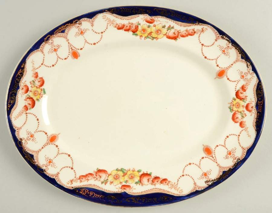 Rosemary (Smooth) 14" Oval Serving Platter by Myott Staffordshire-1