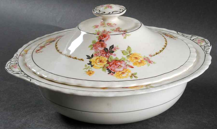 Rosita Round Covered Vegetable by Myott Staffordshire-1