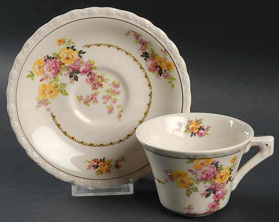 Rosita Flat Cup & Saucer Set by Myott Staffordshire-1