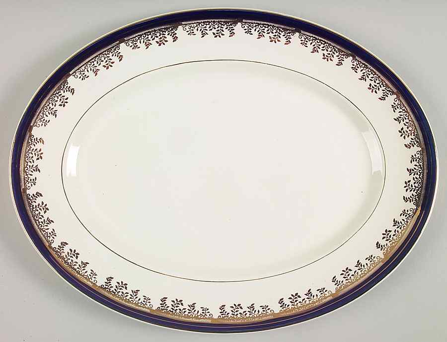 Royalty Cobalt Blue 16" Oval Serving Platter by Myott Staffordshire-1