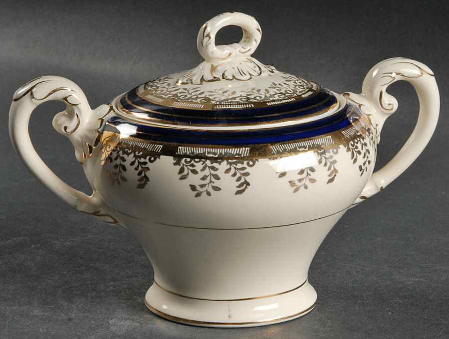 Royalty Cobalt Blue Sugar Bowl & Lid by Myott Staffordshire-1