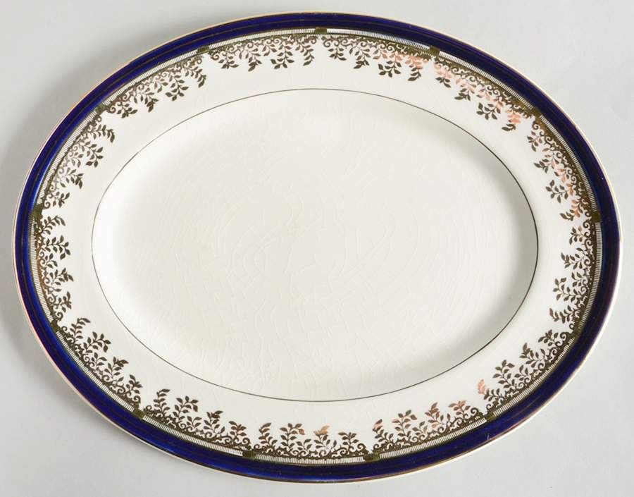 Royalty Cobalt Blue 11" Oval Serving Platter by Myott Staffordshire-1
