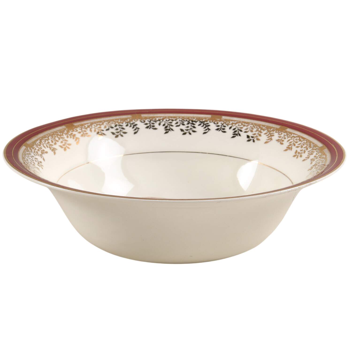 Royalty Maroon Band 8" Round Vegetable Bowl by Myott Staffordshire-1
