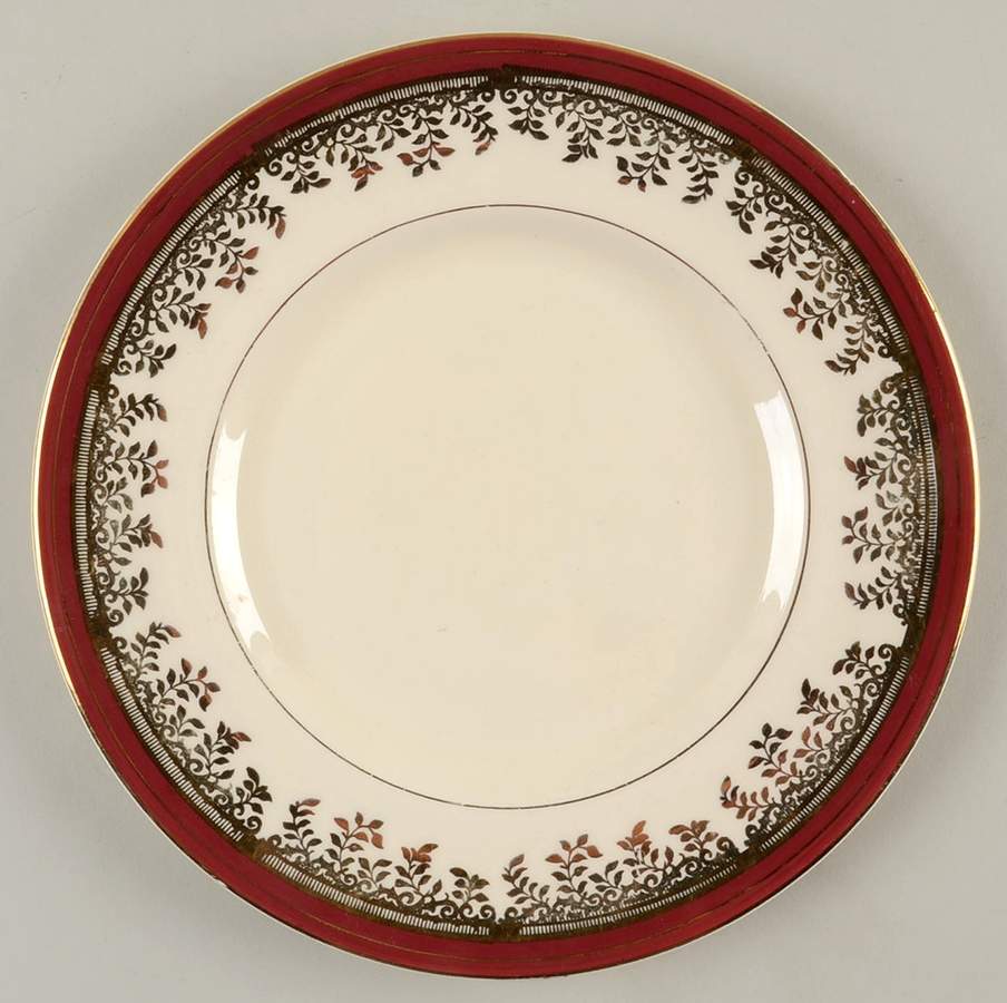 Royalty Maroon Band Salad Plate by Myott Staffordshire-1