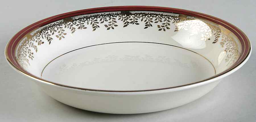 Royalty Maroon Band Coupe Soup Bowl by Myott Staffordshire-1