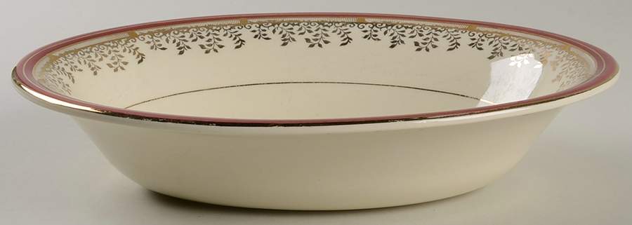 Royalty Maroon Band 10" Oval Vegetable Bowl by Myott Staffordshire-1