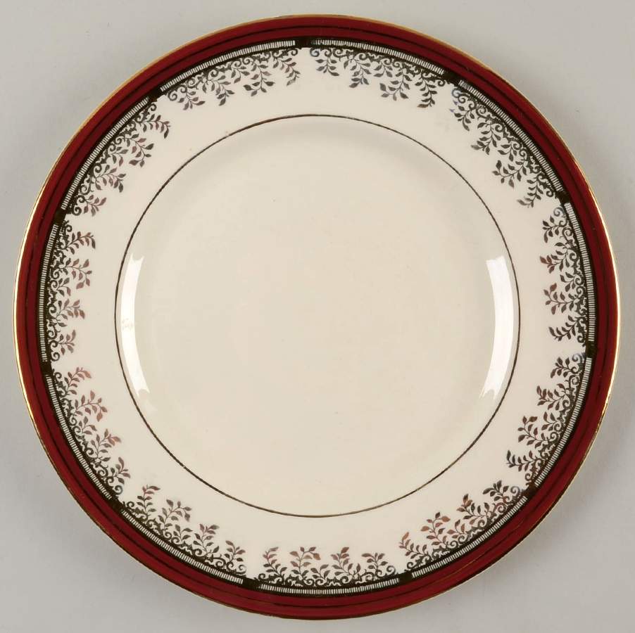 Royalty Maroon Band Luncheon Plate by Myott Staffordshire-1