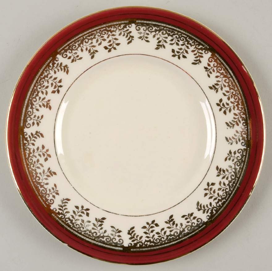 Royalty Maroon Band Dessert/Pie Plate by Myott Staffordshire-1