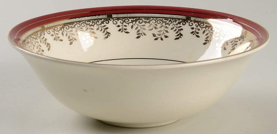 Royalty Maroon Band Coupe Cereal Bowl by Myott Staffordshire-1