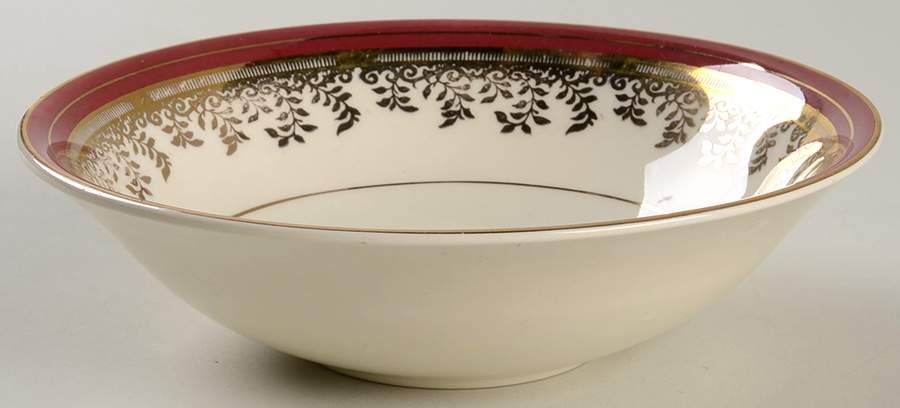 Royalty Maroon Band Coupe Cereal Bowl by Myott Staffordshire-1