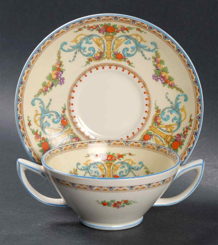 Royal York Footed Bouillon Cup & Saucer by Myott Staffordshire-1