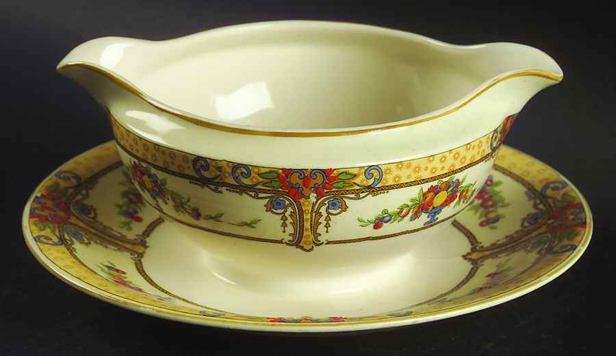 Seville Gravy Boat with Attached Underplate by Myott Staffordshire-1