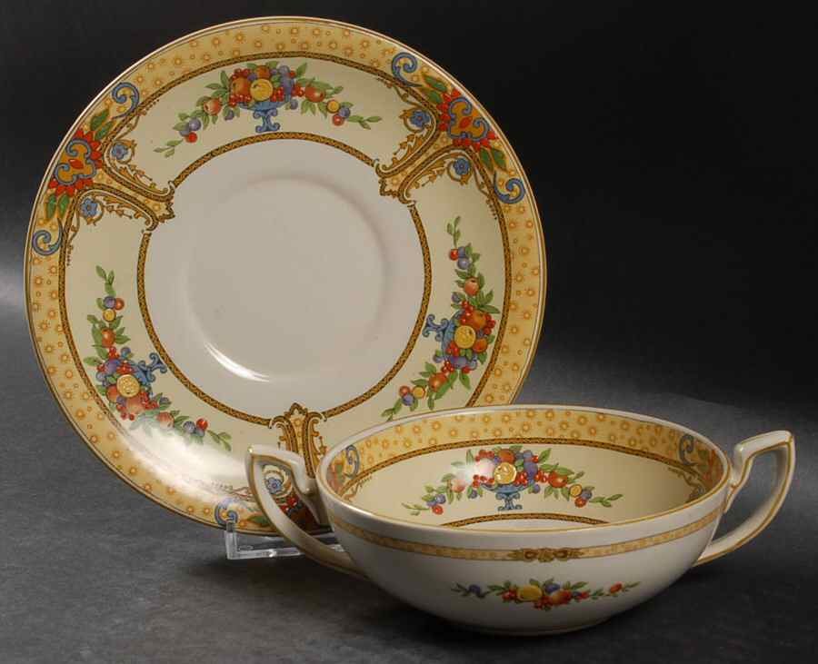 Seville Flat Cream Soup Bowl & Saucer Set by Myott Staffordshire-1