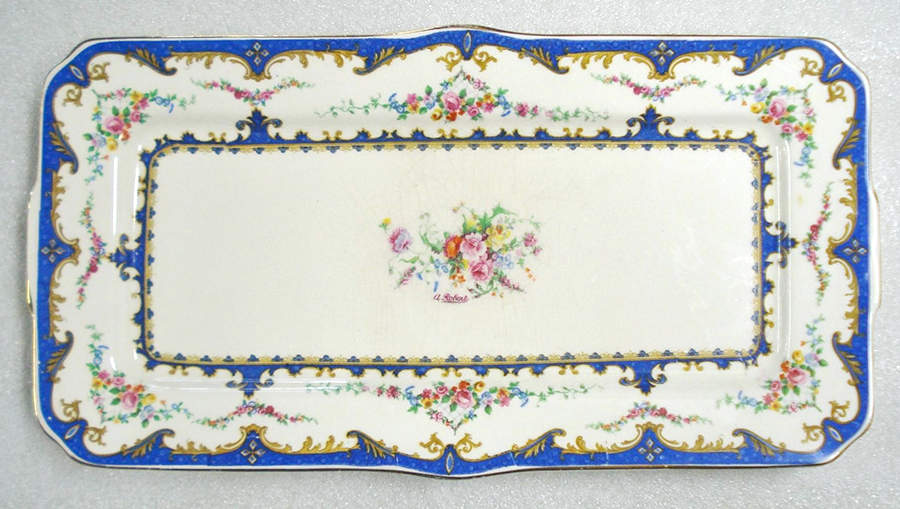 Sevres Blue Large Sandwich Tray by Myott Staffordshire-1