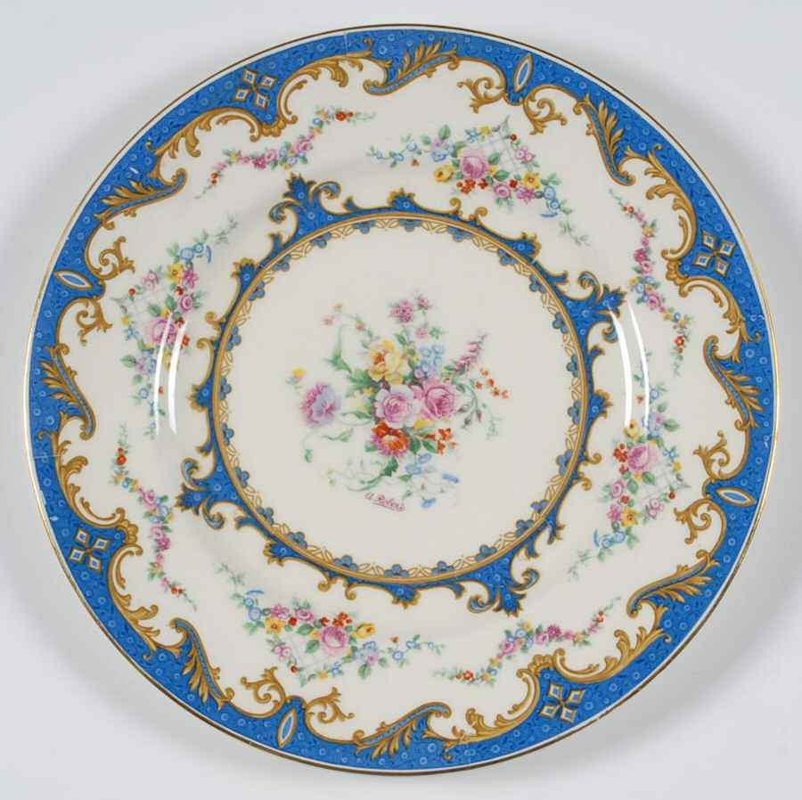 Sevres Blue Luncheon Plate by Myott Staffordshire-1