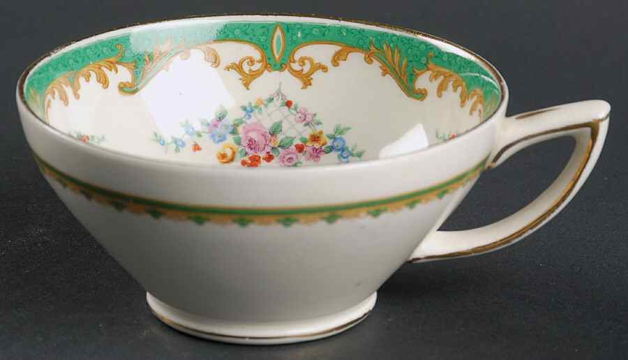 Sevres Green Flat Cup by Myott Staffordshire-1
