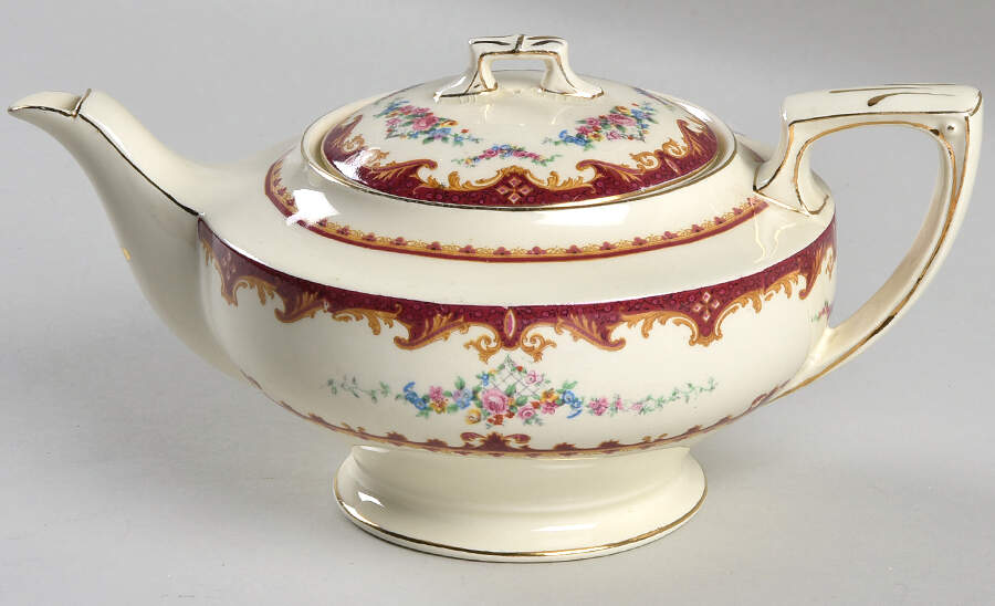 Sevres Red Teapot & Lid by Myott Staffordshire-1