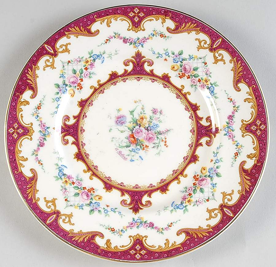 Sevres Red Salad Plate by Myott Staffordshire-1