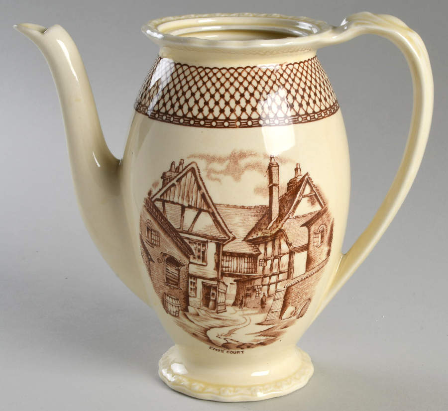 Shakespeare Land Coffee Pot No Lid by Myott Staffordshire-1