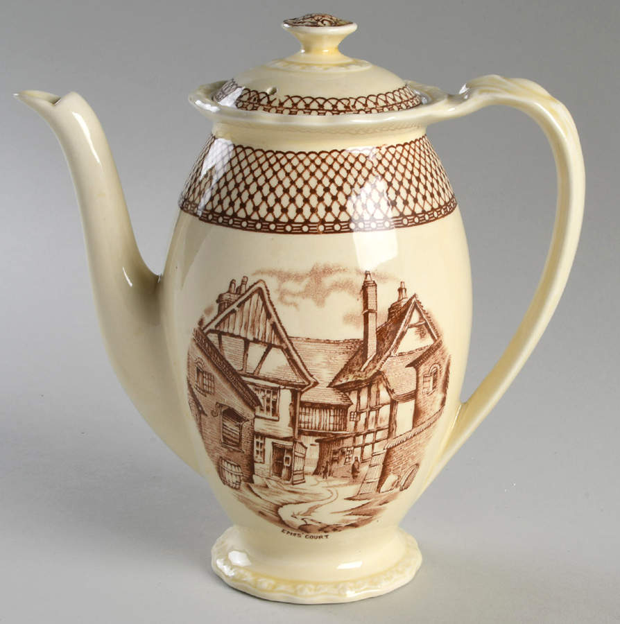 Shakespeare Land Coffee Pot & Lid by Myott Staffordshire-1