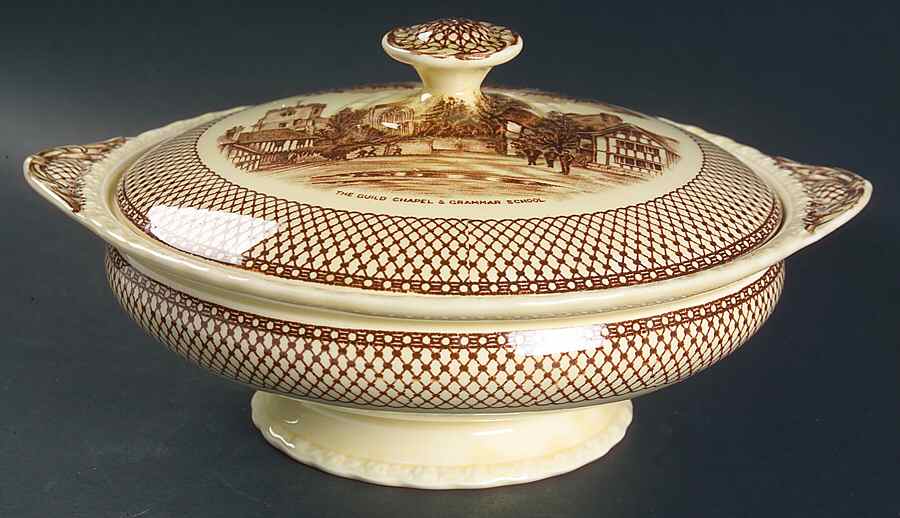 Shakespeare Land Round Covered Vegetable by Myott Staffordshire-1