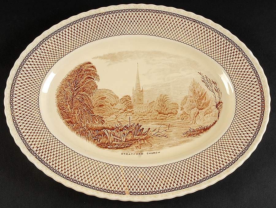 Shakespeare Land 14" Oval Serving Platter by Myott Staffordshire-1
