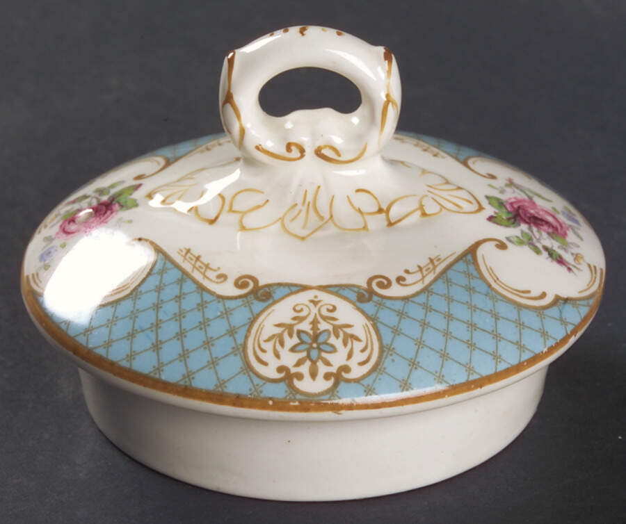 Staffordshire Rose Blue Lid for Teapot by Myott Staffordshire-1