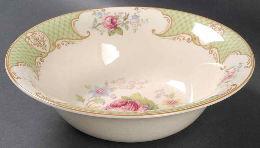 Staffordshire Rose Green 8" Round Vegetable Bowl by Myott Staffordshire-1