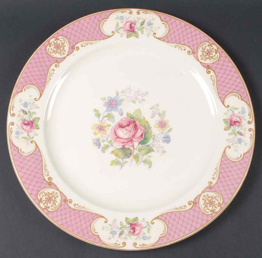 Staffordshire Rose Pink 13" Chop Plate (Round Platter) by Myott Staffordshire-1