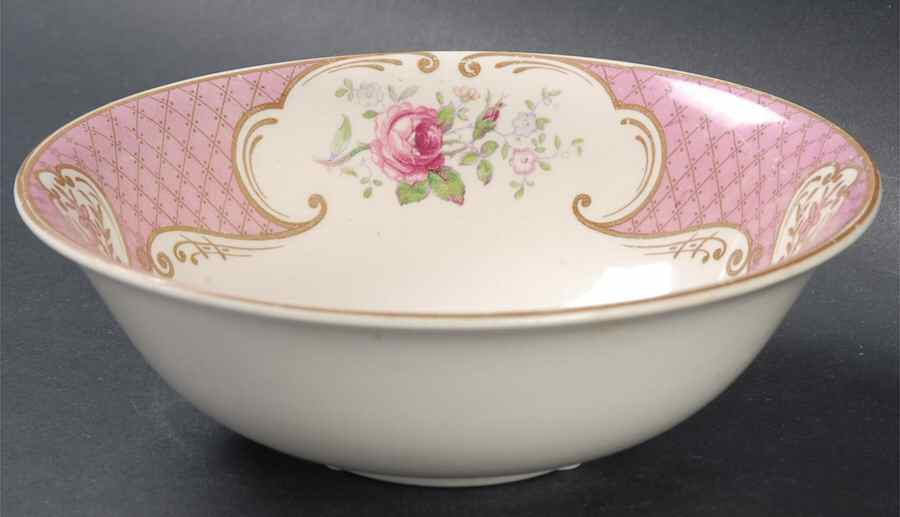 Staffordshire Rose Pink Coupe Cereal Bowl by Myott Staffordshire-1
