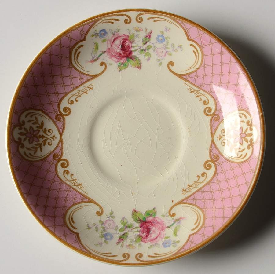 Staffordshire Rose Pink Saucer for Demitasse Cup by Myott Staffordshire-1
