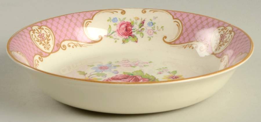 Staffordshire Rose Pink Coupe Soup Bowl by Myott Staffordshire-1