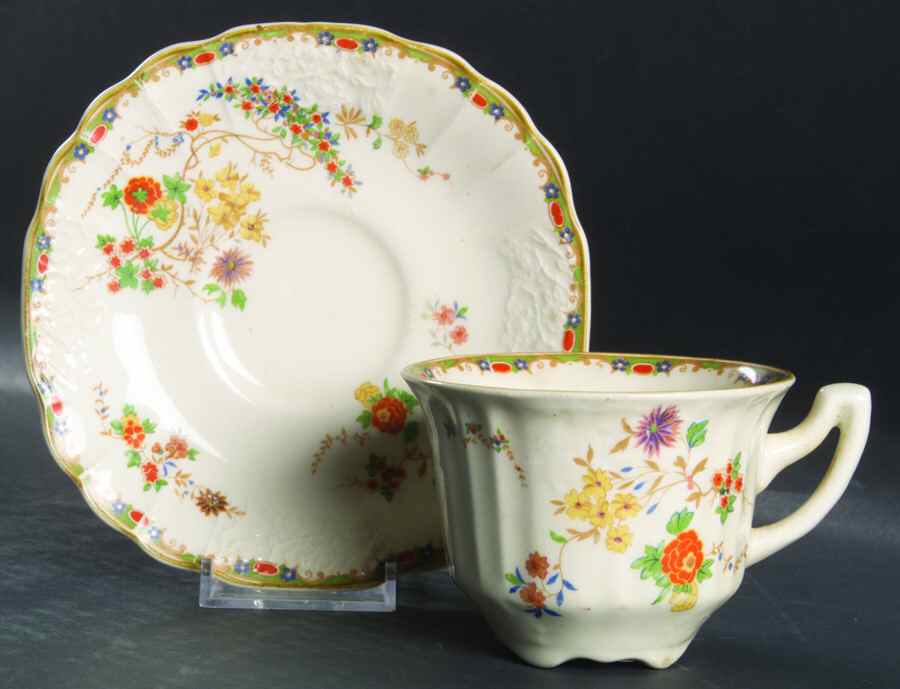 Sunshine Susie Flat Cup & Saucer Set by Myott Staffordshire-1