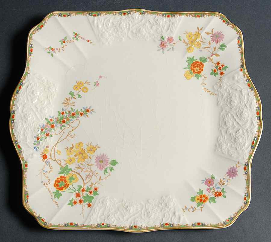 Sunshine Susie Square Handled Cake Plate by Myott Staffordshire-1
