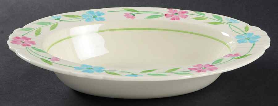Sweet Briar 10" Oval Vegetable Bowl by Myott Staffordshire-1