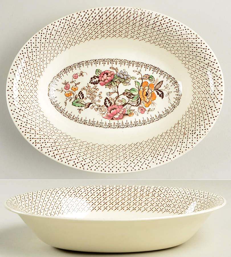 Swing Time (Smooth) 8" Oval Vegetable Bowl by Myott Staffordshire-1