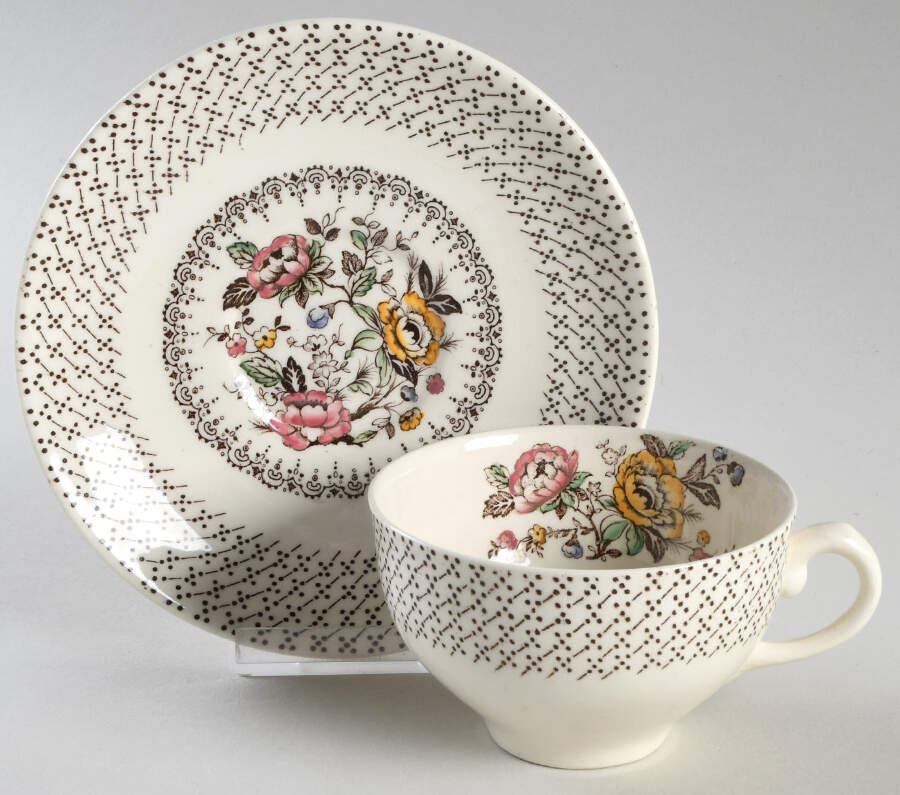 Swing Time (Smooth) Flat Cup & Saucer Set by Myott Staffordshire-1