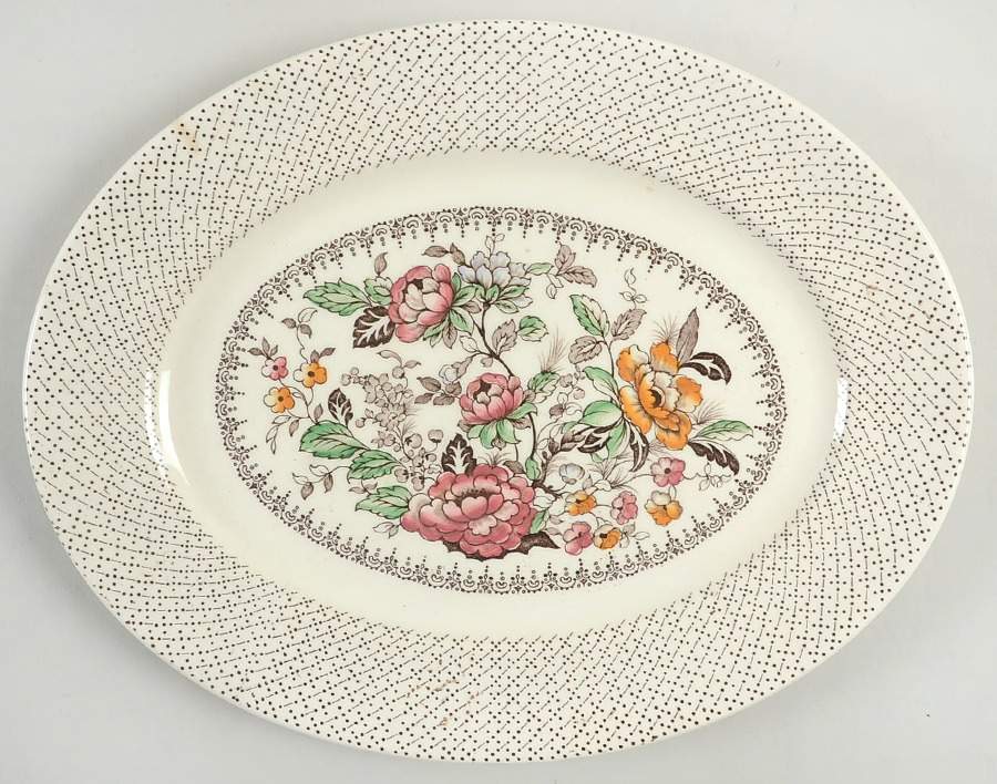 Swing Time (Smooth) 12" Oval Serving Platter by Myott Staffordshire-1
